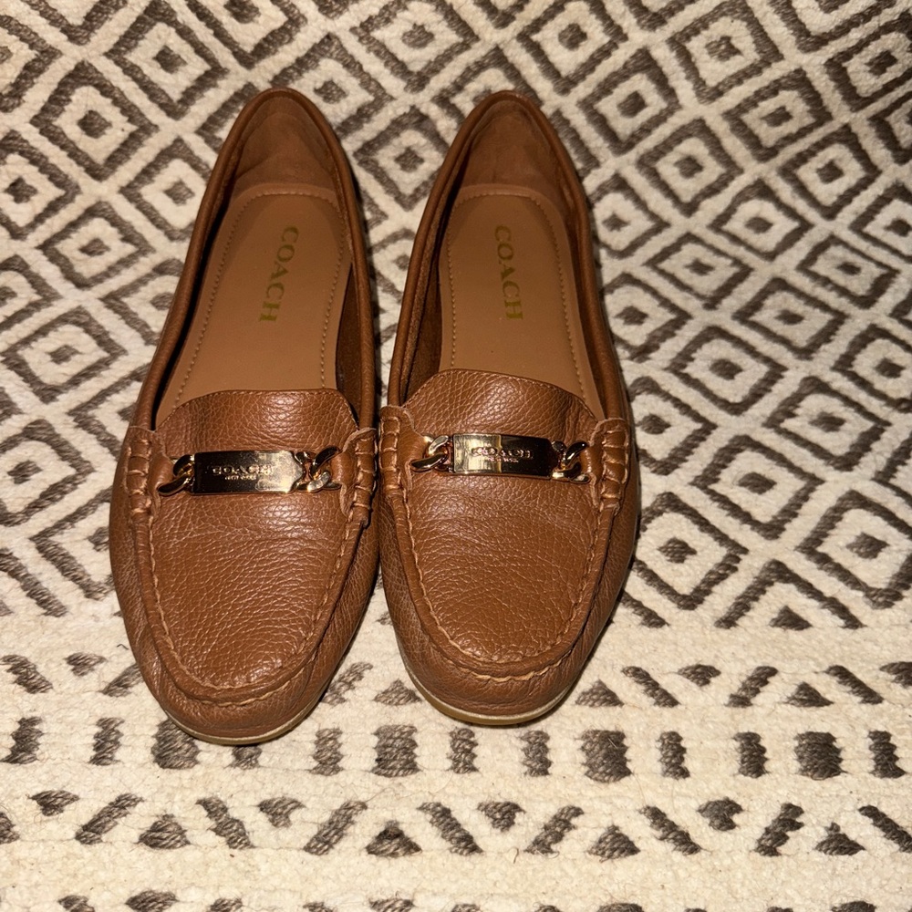 Coach Women's Tan Leather Loafers